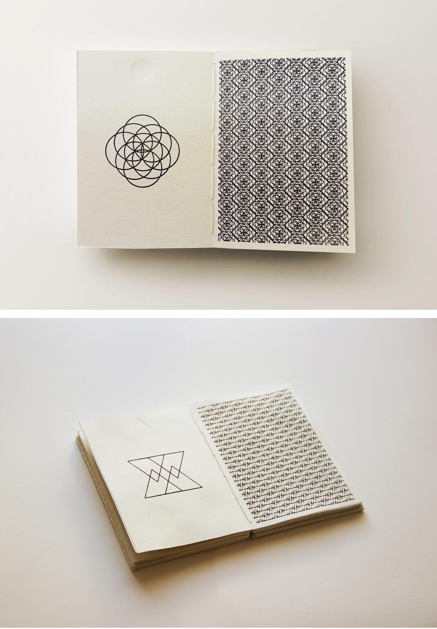 Artis´s book libro de artista book kaleidoscope craft cosido copto grabado pattern geometria serigrafia copto editorial