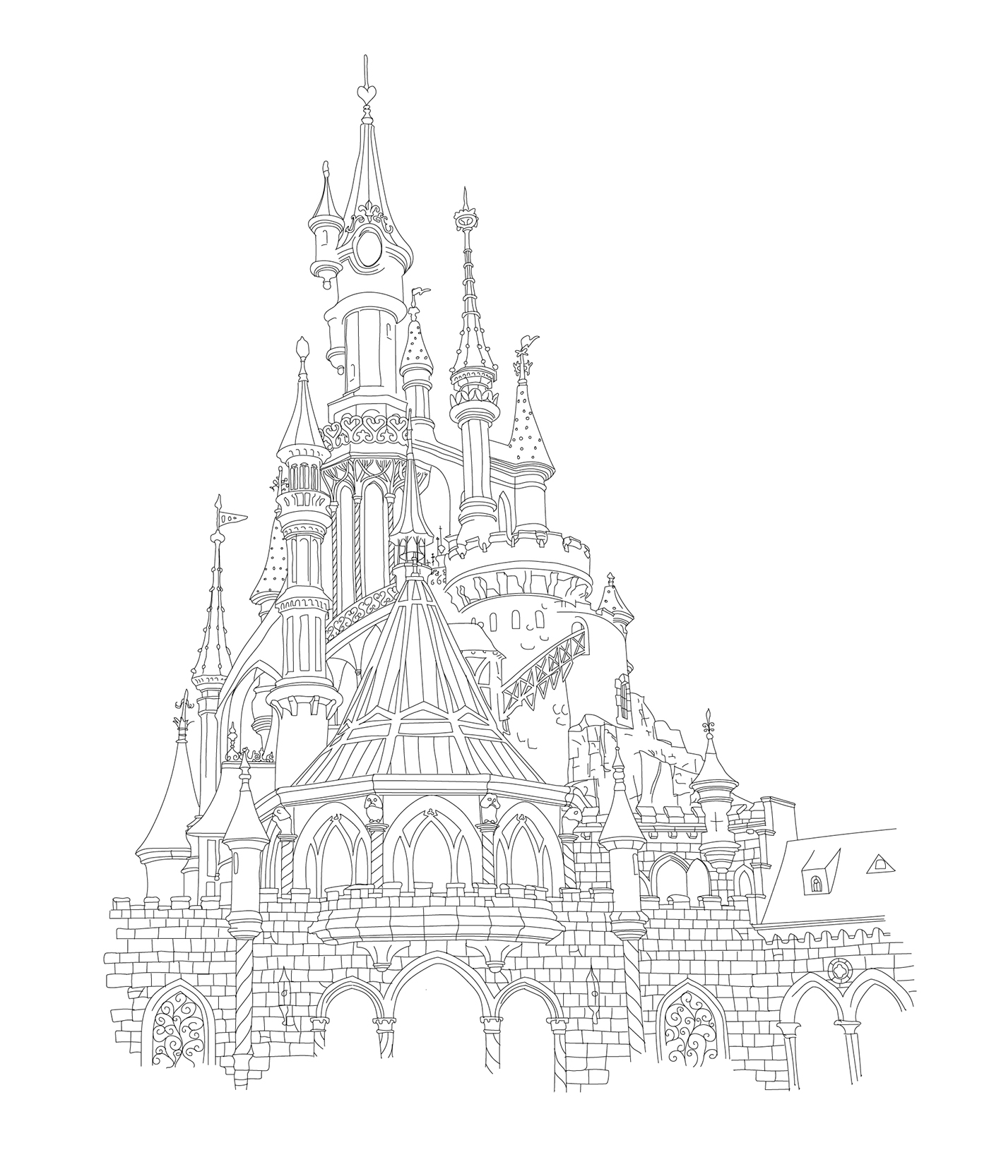 disney Castle +Illustration+ +graphisme+ Magic   fairy fantastic pink chateau féérique