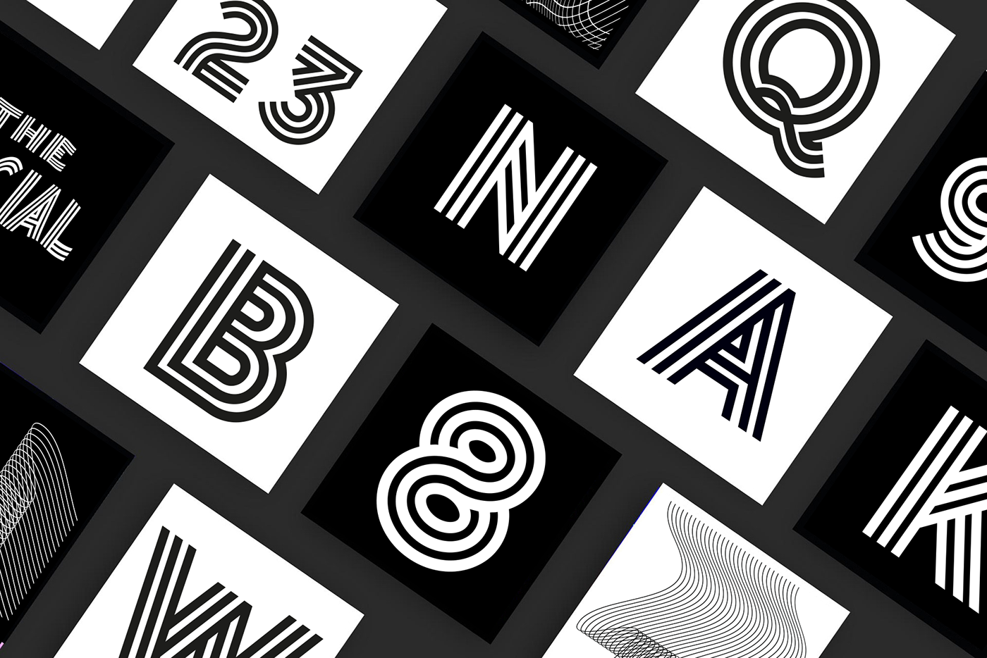 free font type typography   kinetic stripe stripes sans