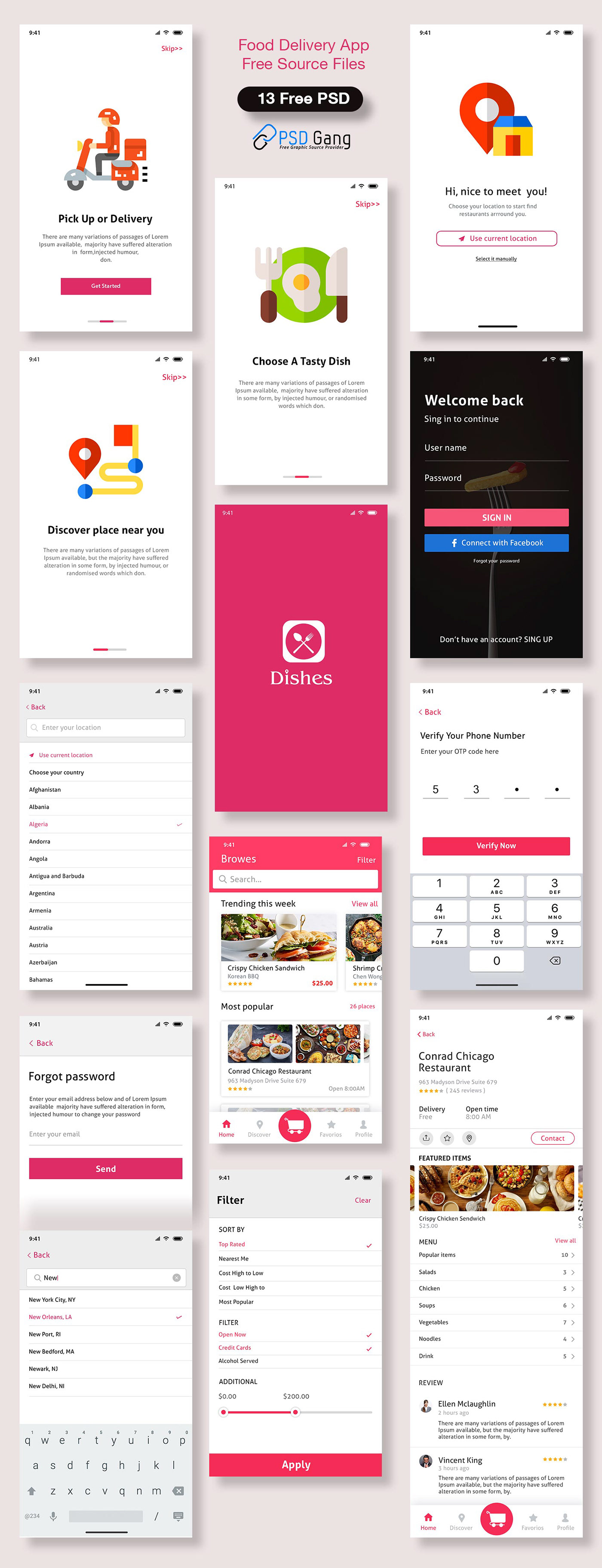 Food delivery near me Mobile UI PSD on Behance
