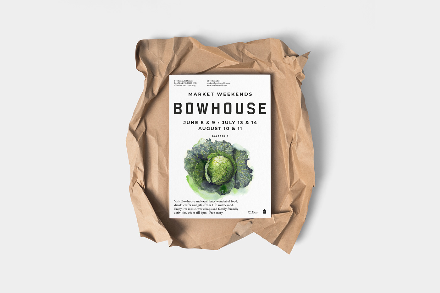 watercolour Design for Print branding  food market bow house ILLUSTRATION  Food Marketing graphic design  design