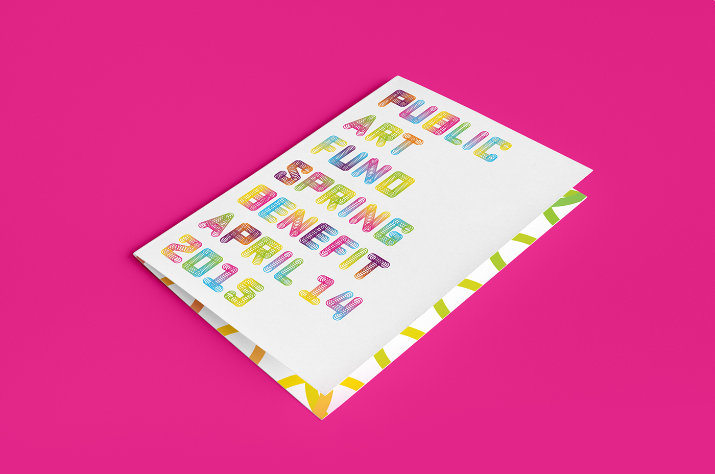 Invitation type colorful typographic invite print minimalistic gradient color circle