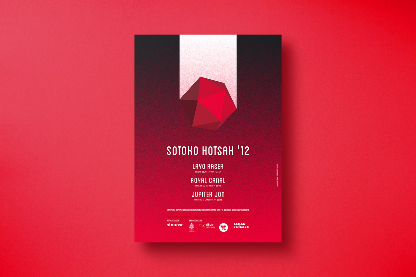 poster concert Music Festival festival meteorite geometric gradient red metaphor rock basque country spain