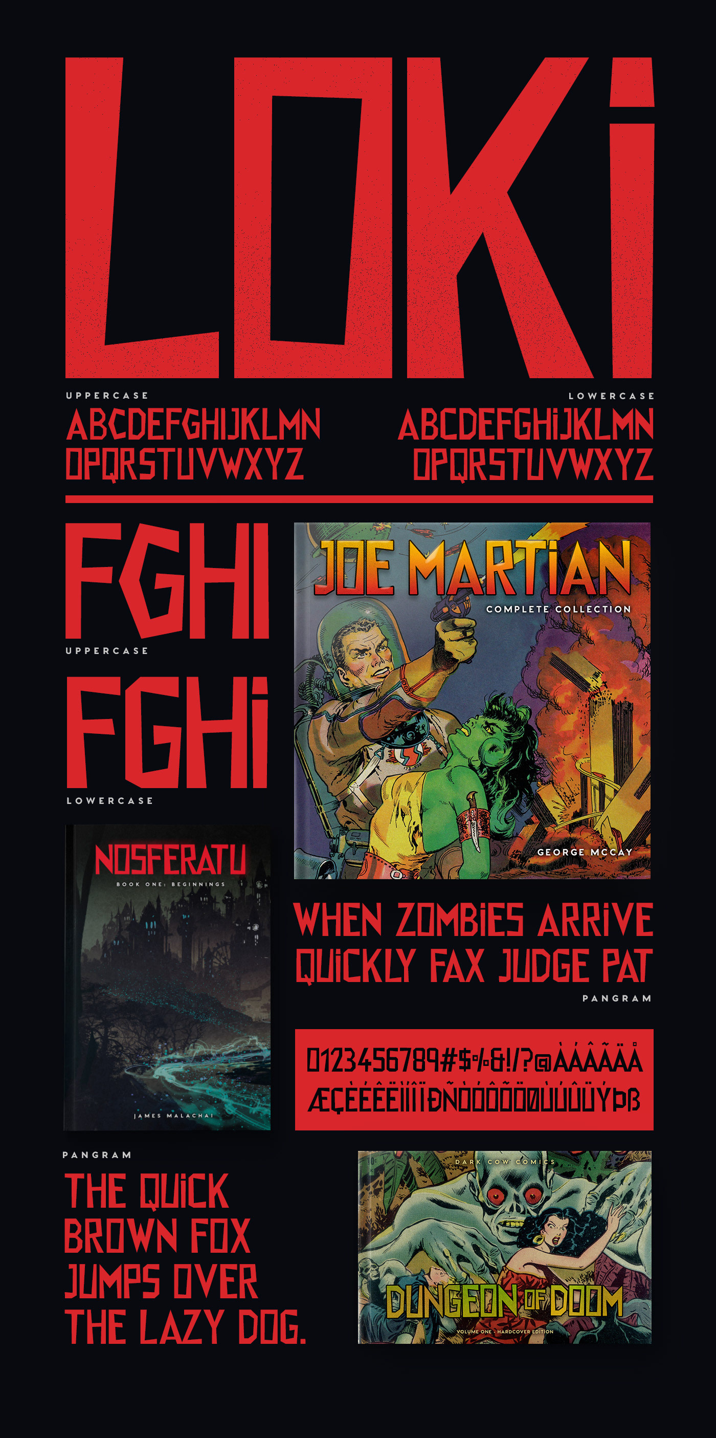 font Typeface dark comic book cover Title game noir creativemarket