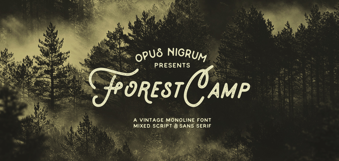camp vintage Retro monoline free vector cowboy bear handmade Hipster alternates opus nigrum Buffalo forest Script