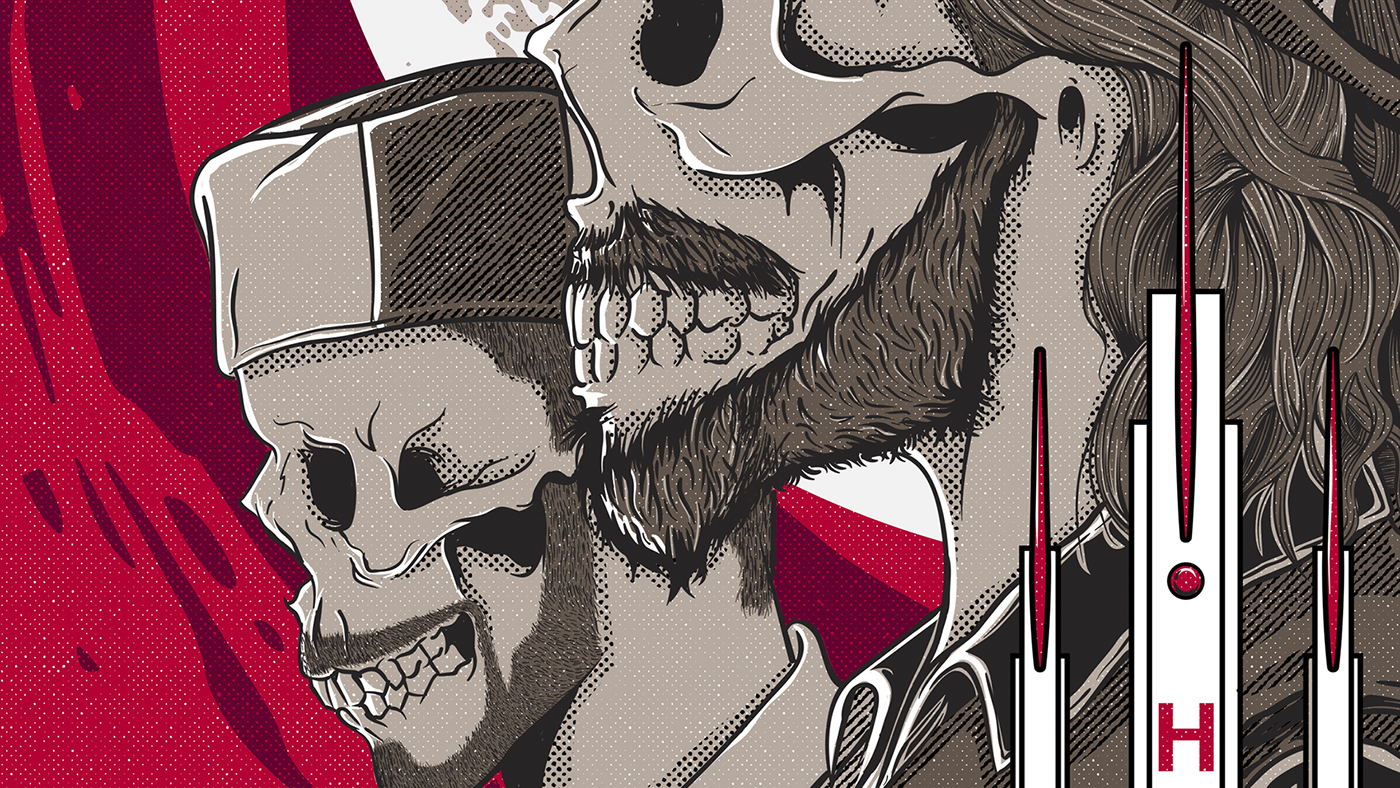 La Renga Rock Nacional ILLUSTRATION  skull vector draw rock gig poster poster hurricane