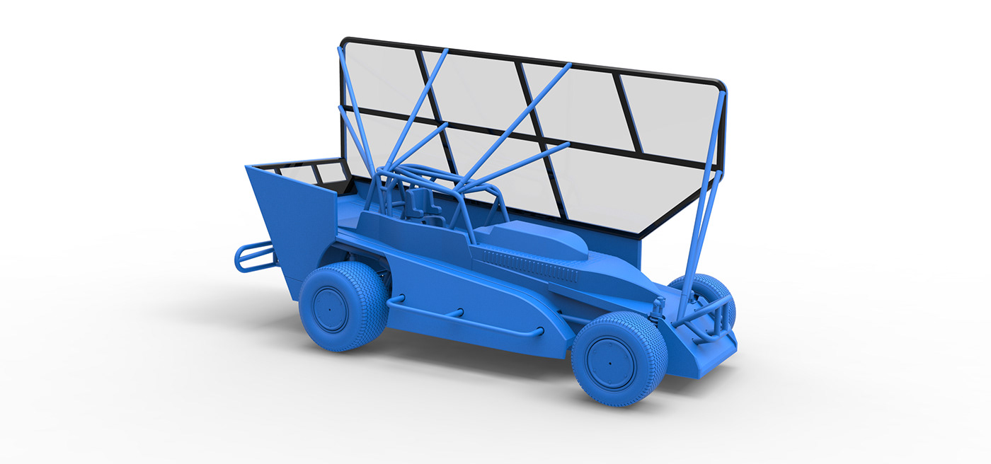 race car outlaw v8 toy 3D printable dirt modified dirt modified stock car norteast dirt modified winged race car