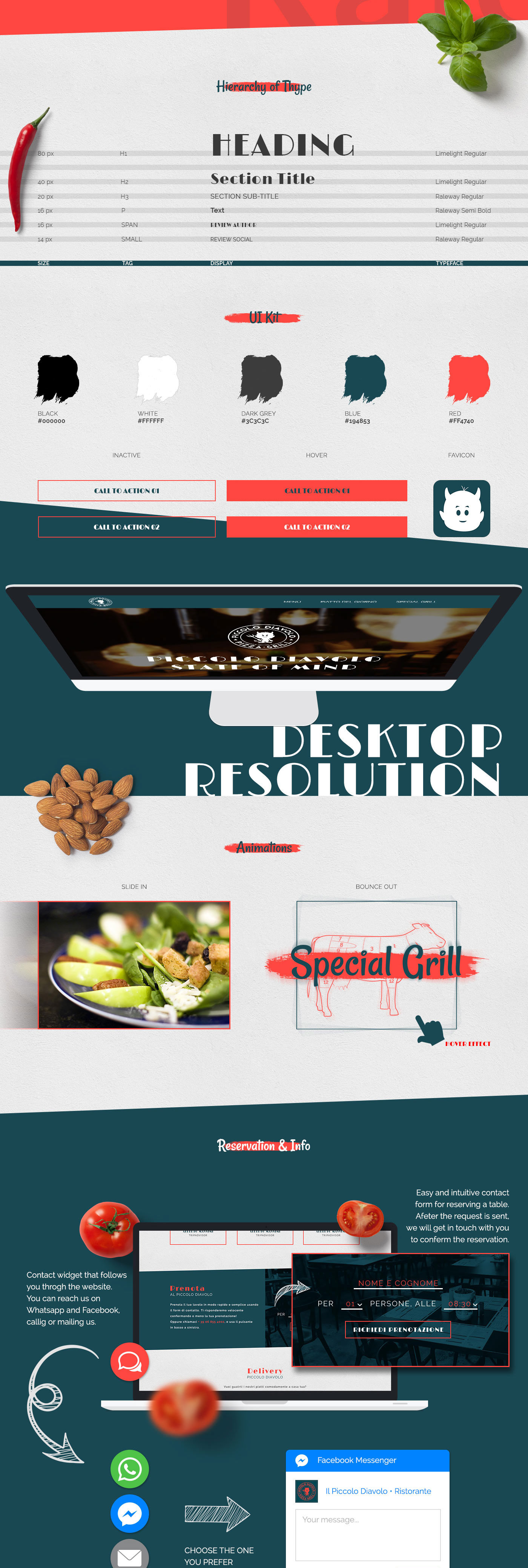Web Design  design Website blue red css HTML wordpress frontending restaurant