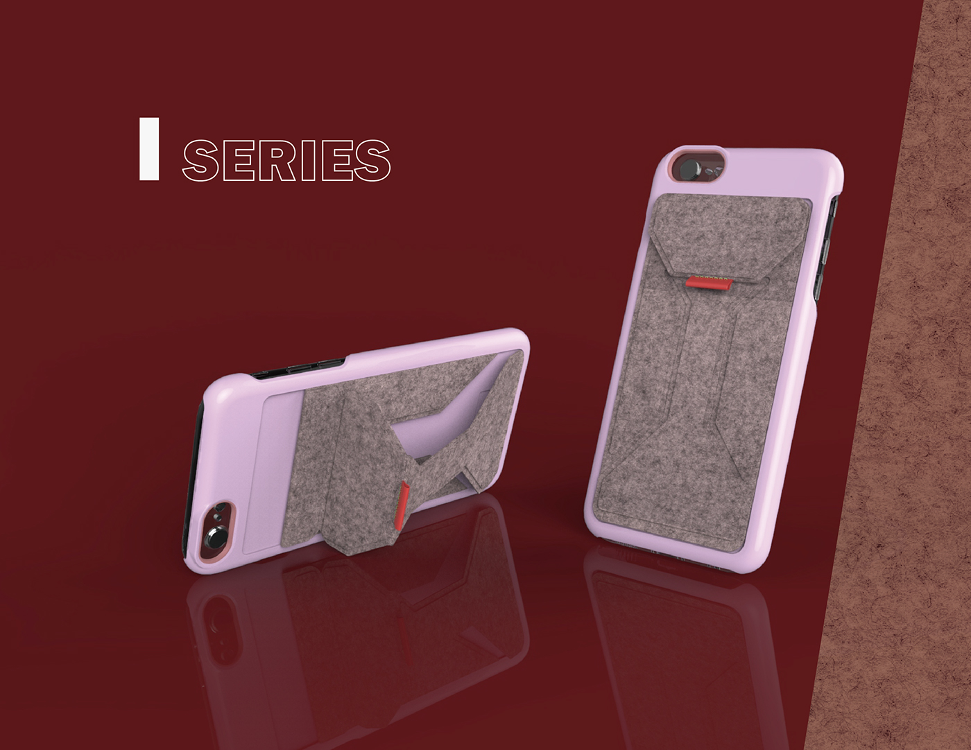 iphone case industrial design  product design  sensation wool felt material fabric Stand folding