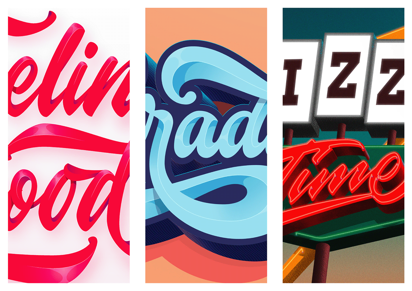 domestika course paradise lettering graphic design  letters vector typography   Script Pizza Time
