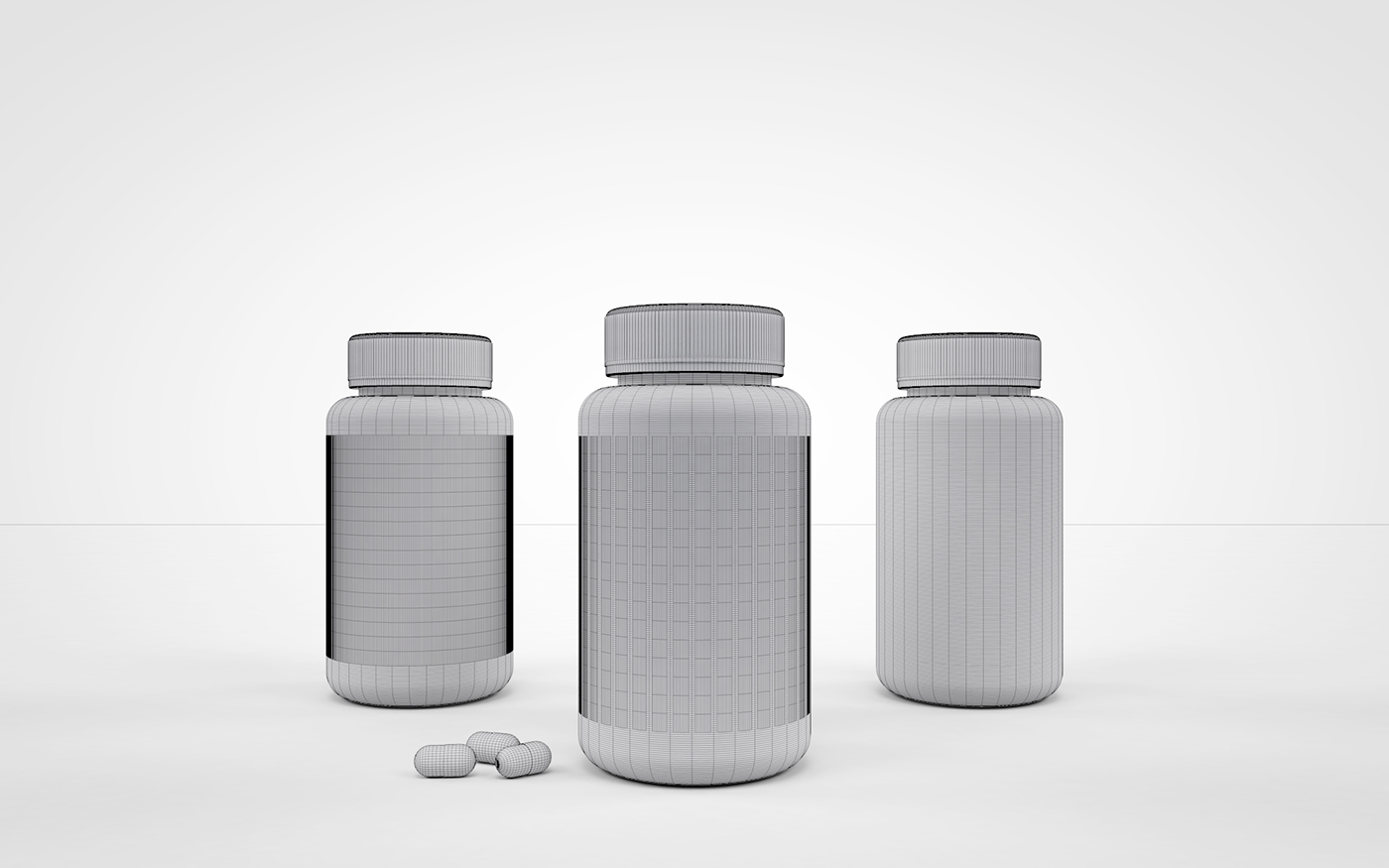 Label pills package product visualization