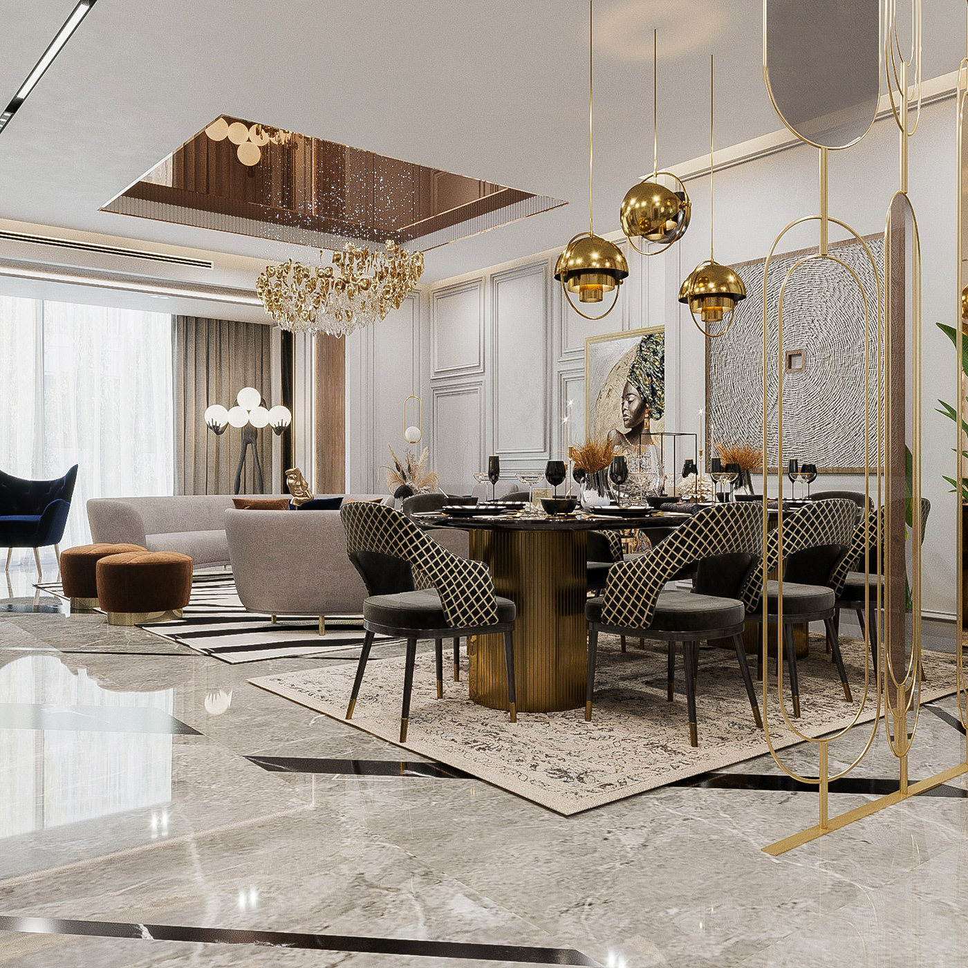 CGI contemporary corona modern reception Render interior design  modeling visualization