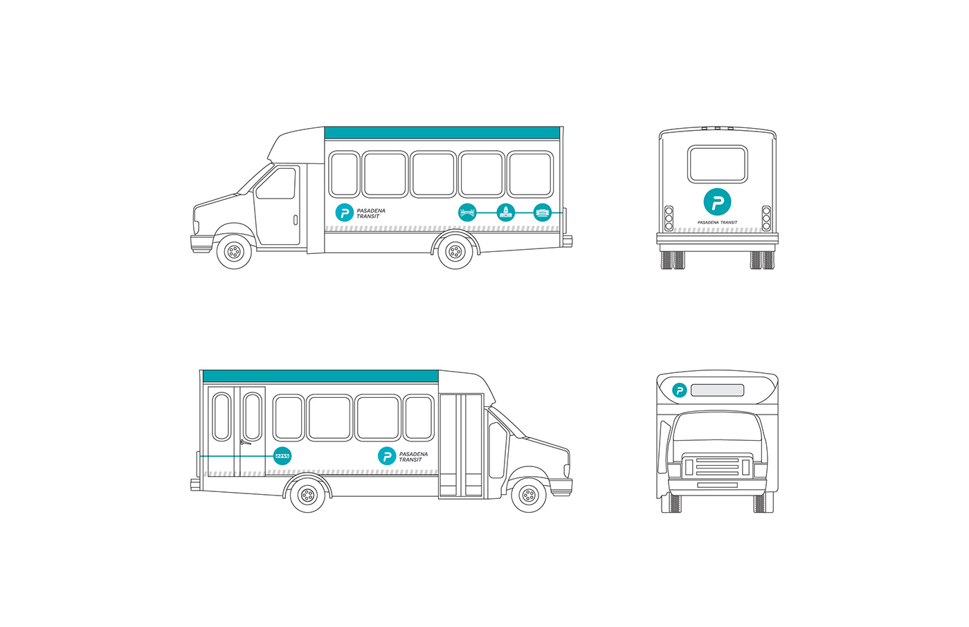Pasadena Transit ArtCenter ACCD branding  identity graphic design  public transportation icons map Brand Guideline