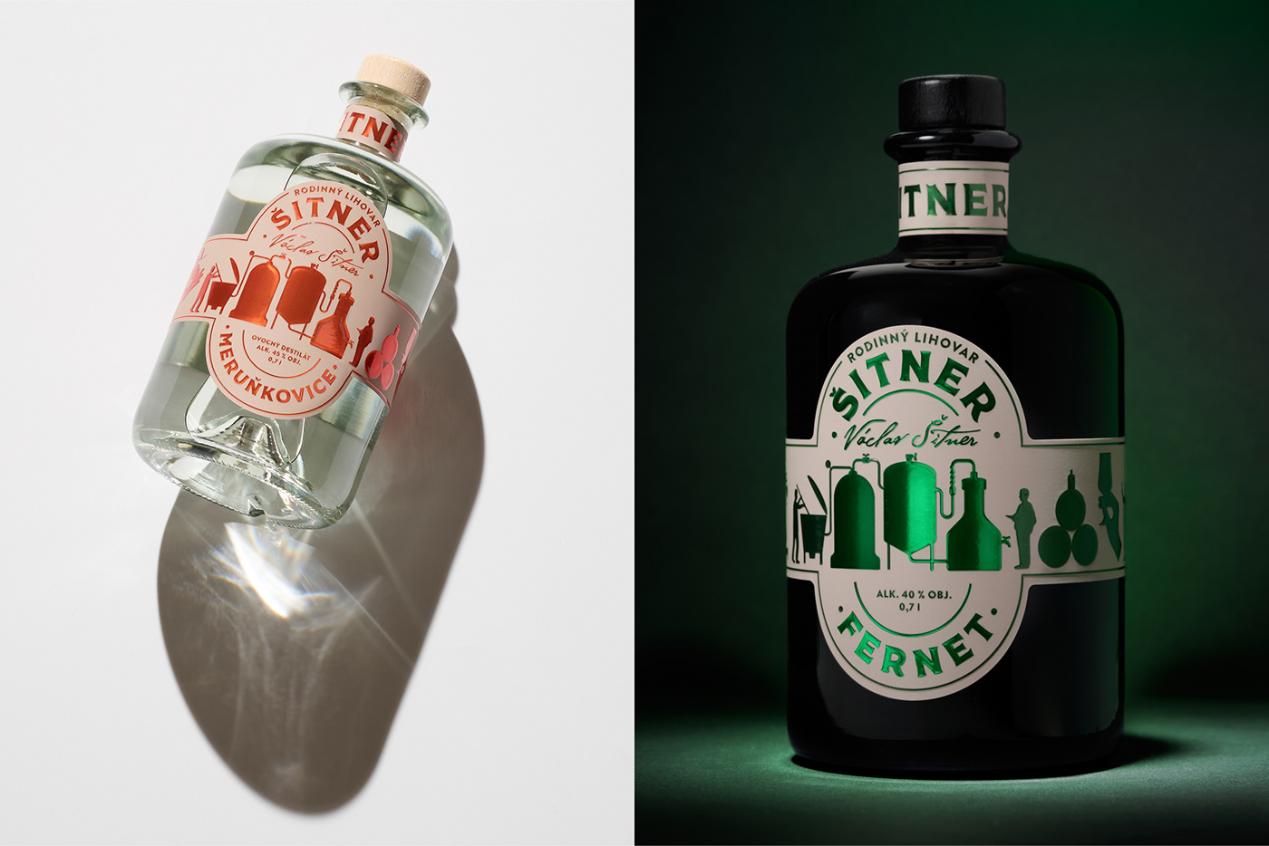 Packaging Label design distillery Czech slivovice Spirits liquor brand identity animation 