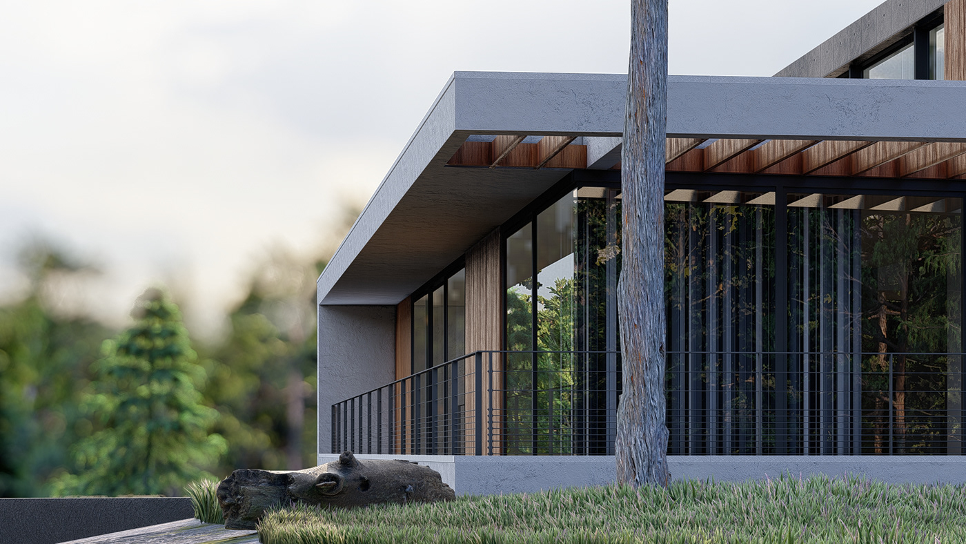 architecture exterior modern Render visualization