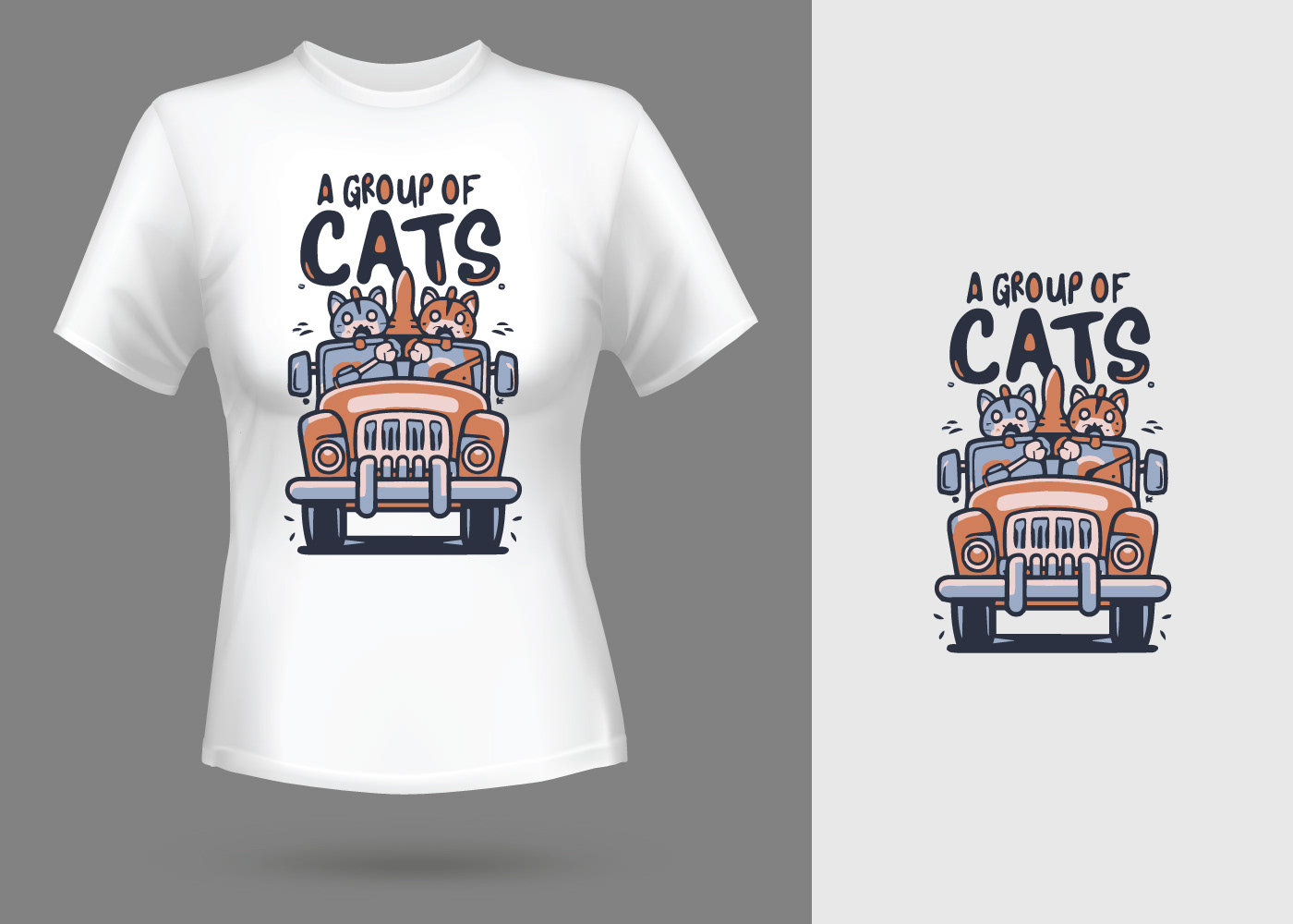 a group of cats t-shirt design