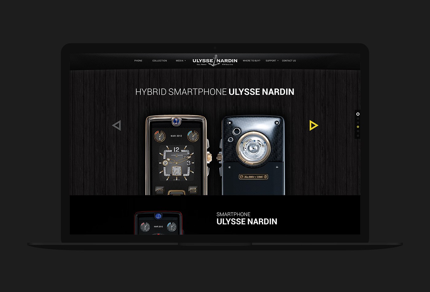 Ulysse Nardin smartphones phones uncell expensive phones exclusive phones e-commerce web shop uncell.ru synergize Website basovdesign Russia