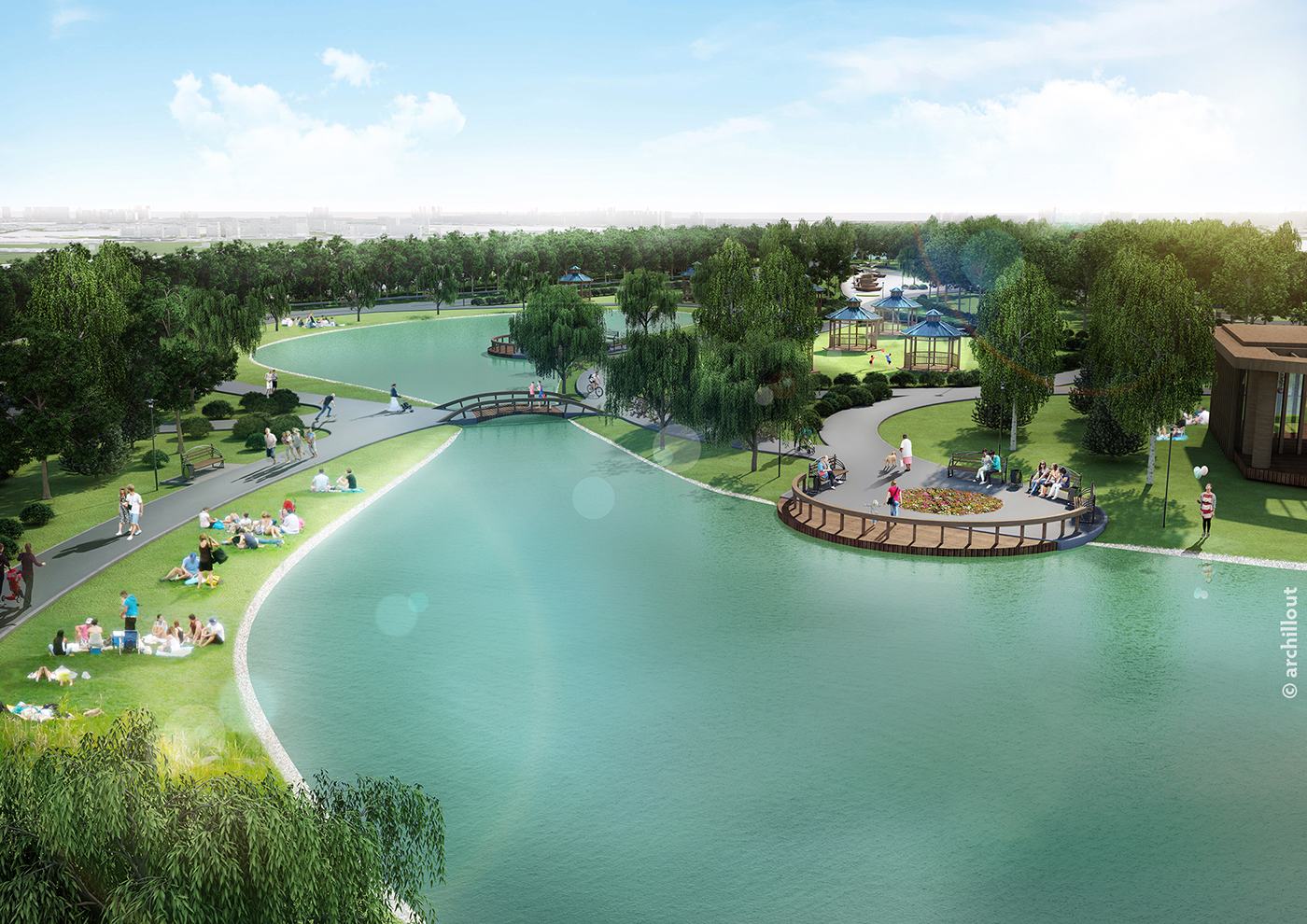 3d Visualisation conceptual design lake Dump bmx Salaryevo Moscow