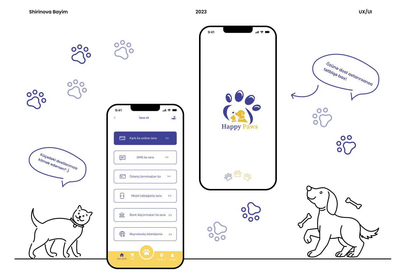 application Mobile app UI/UX UX design animals Cat App Pet adobe illustrator paws dog app