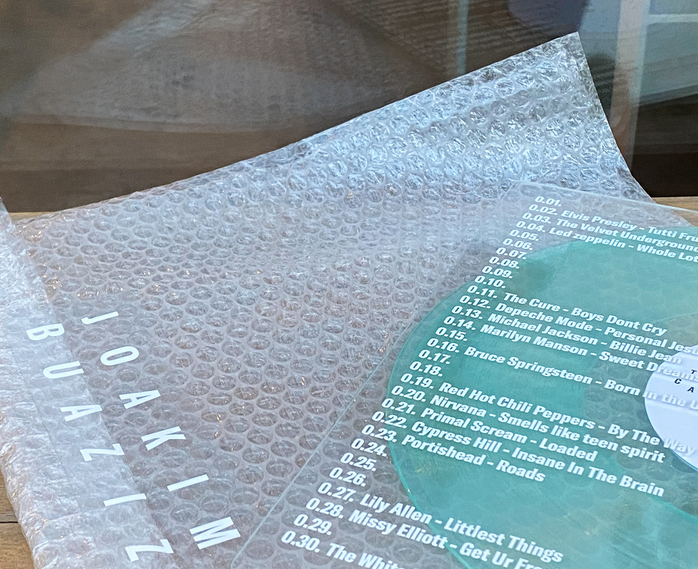 bubblewrap concept disk joakim buaziz Packaging product transparent typographic vinyl LP