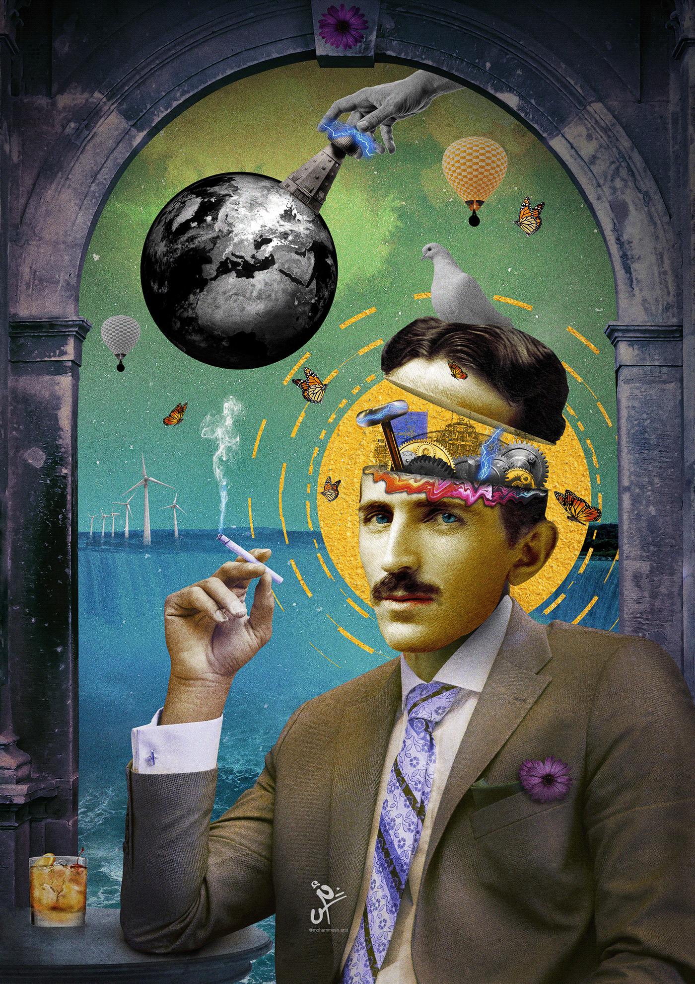 Nikola Tesla collage :: Behance