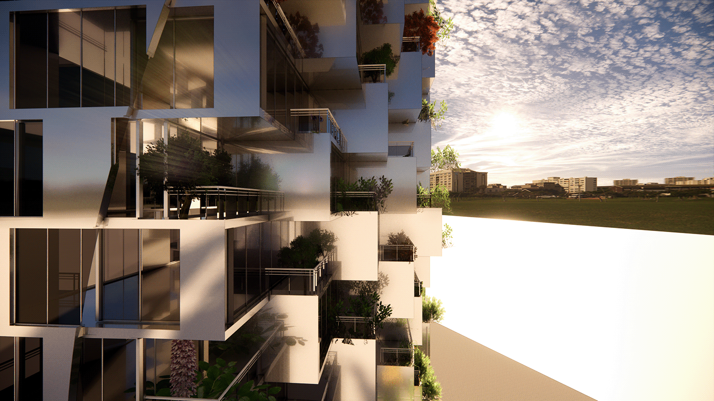 3D big Bjarke Ingels enscape highrise parametric pixelated Revit Architecture