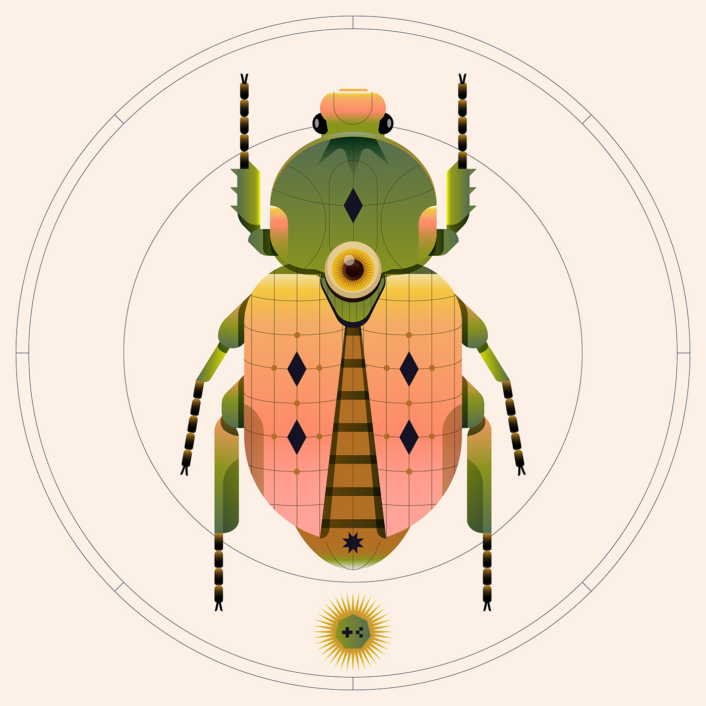 animal bug color eye ILLUSTRATION  indonesia insect museum skull vector