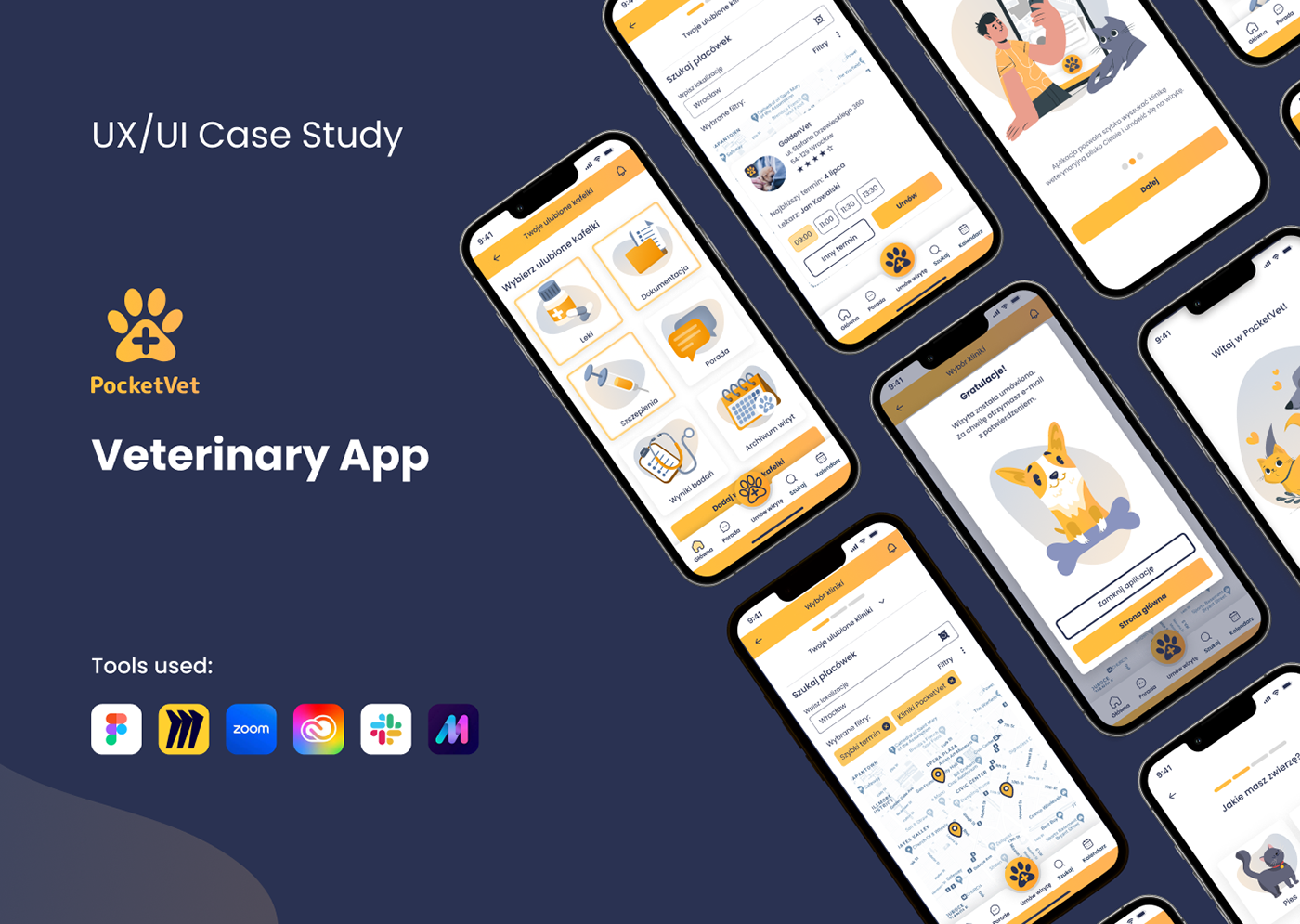UI/UX Figma ui design Mobile app UX design Case Study veterinary app animals app design