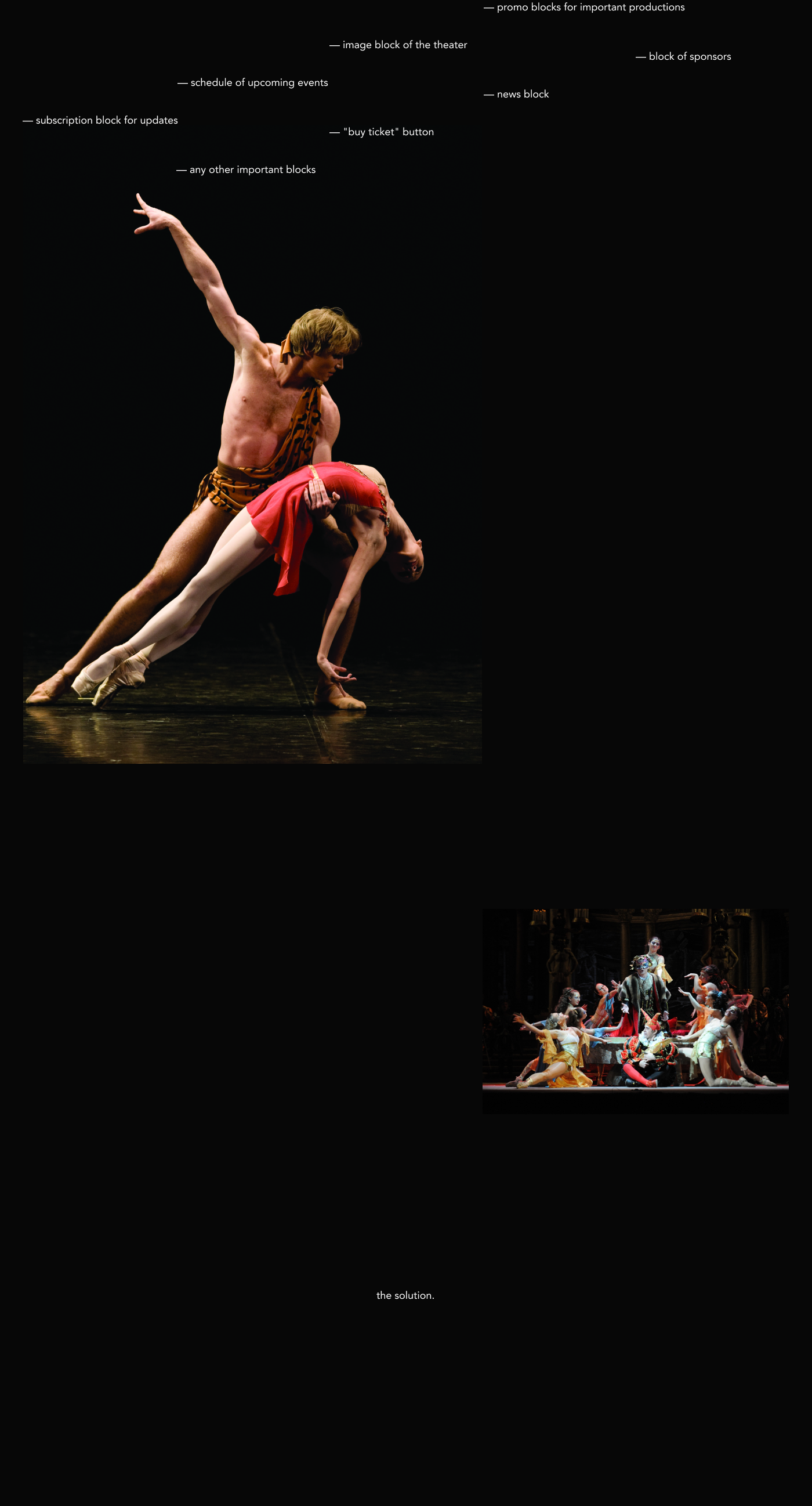ballet Bolshoi clean grid interaction Minimalism opera theater  Theatre Webdesign
