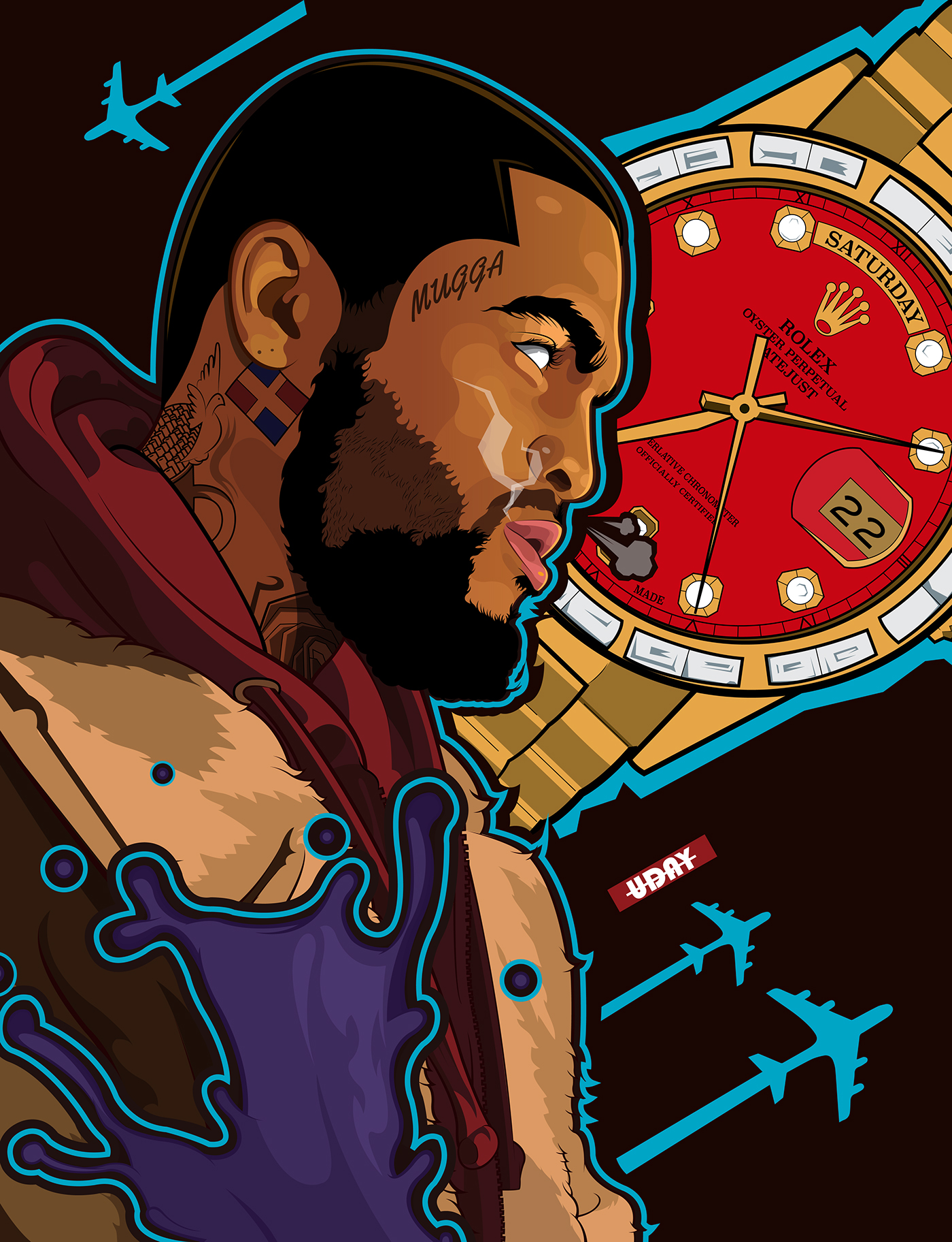 dave east New York hip hop rap vector rolex adobe illustrator Illustrator smoke