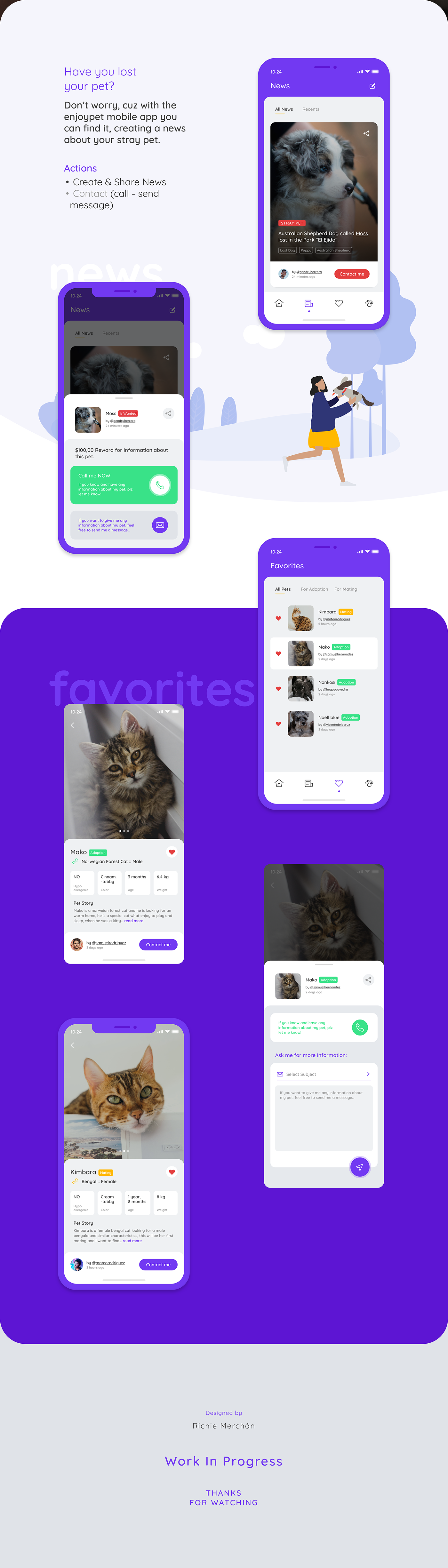 enjoypet mobileapp app UI ux pets Pet