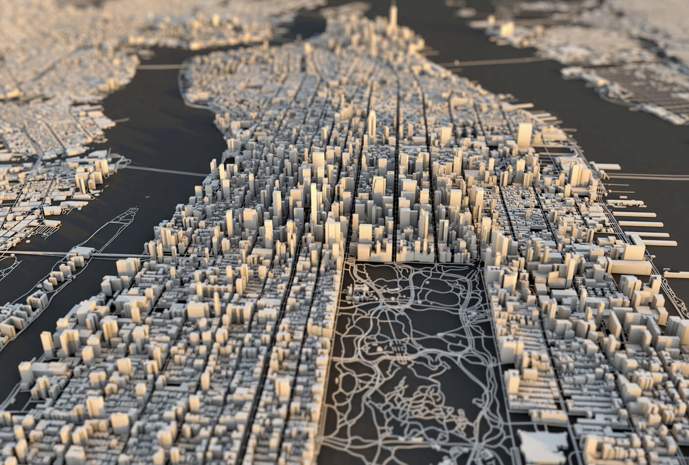 New York Manhattan architecture cartography map design city map 3d art map poster 3D