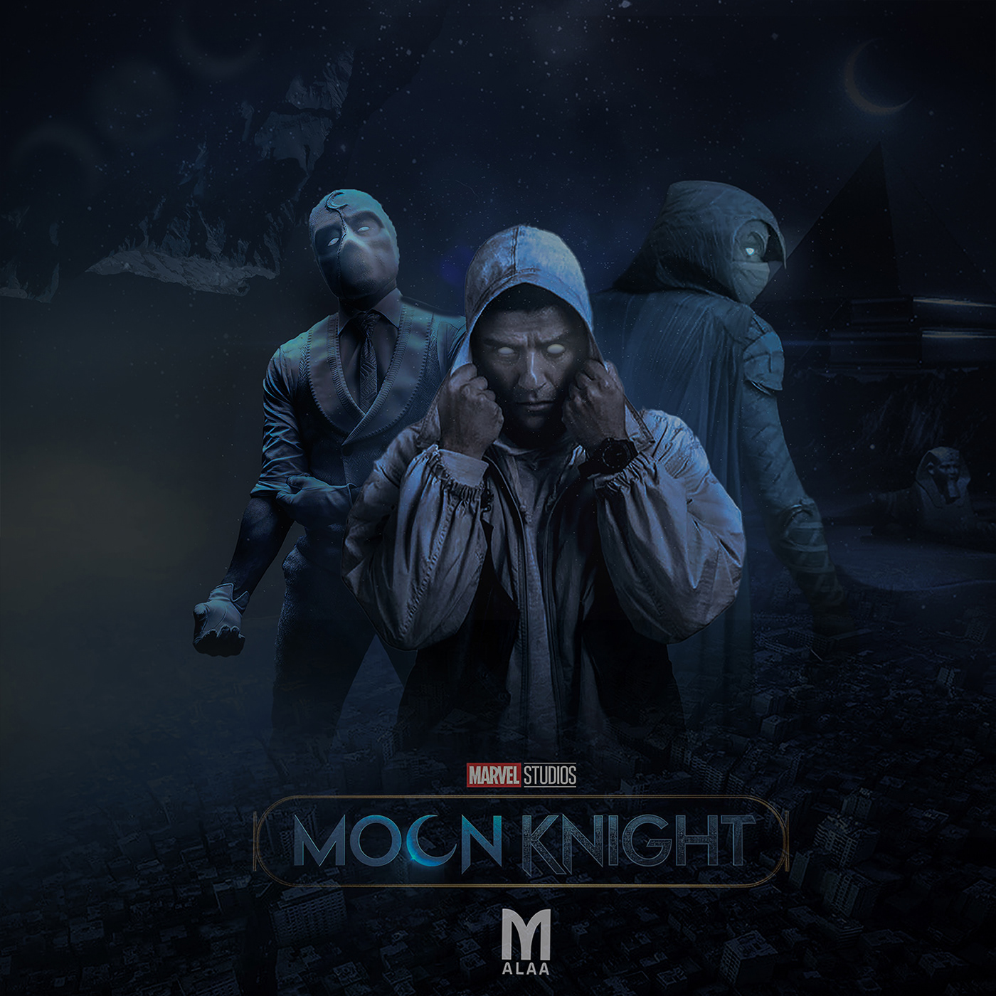 #moon_knight Adobe Photoshop Camera Raw Filter Illustrator lightroom marvel moon moonknight   MoonKnight poster posters design