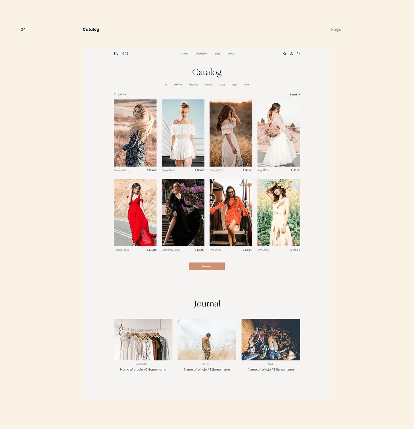 animation  catalog dress e-commerce pastel product shop Website Interface