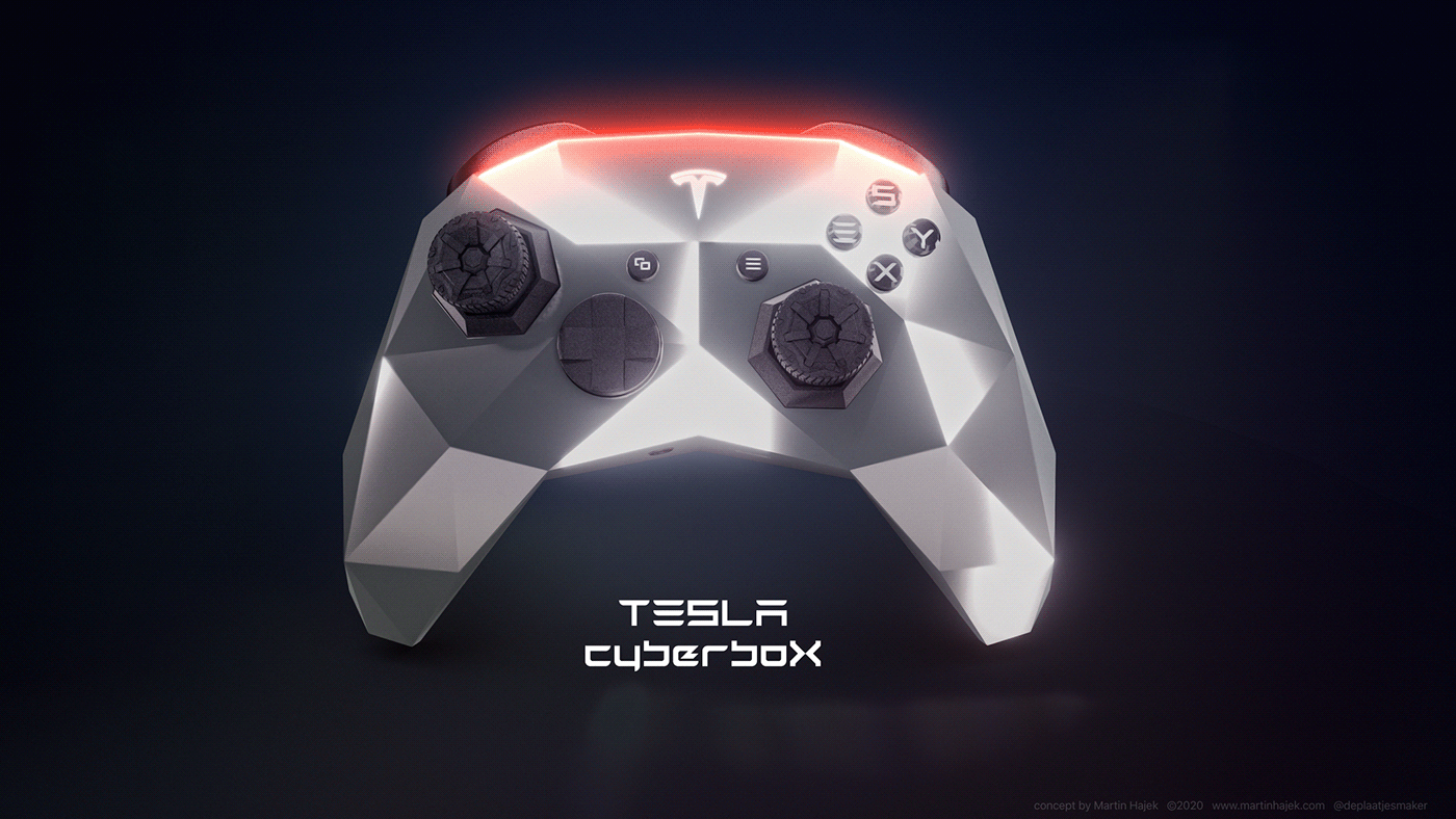 tesla cybertruck Gaming console concept design xbox playstation cyberbox