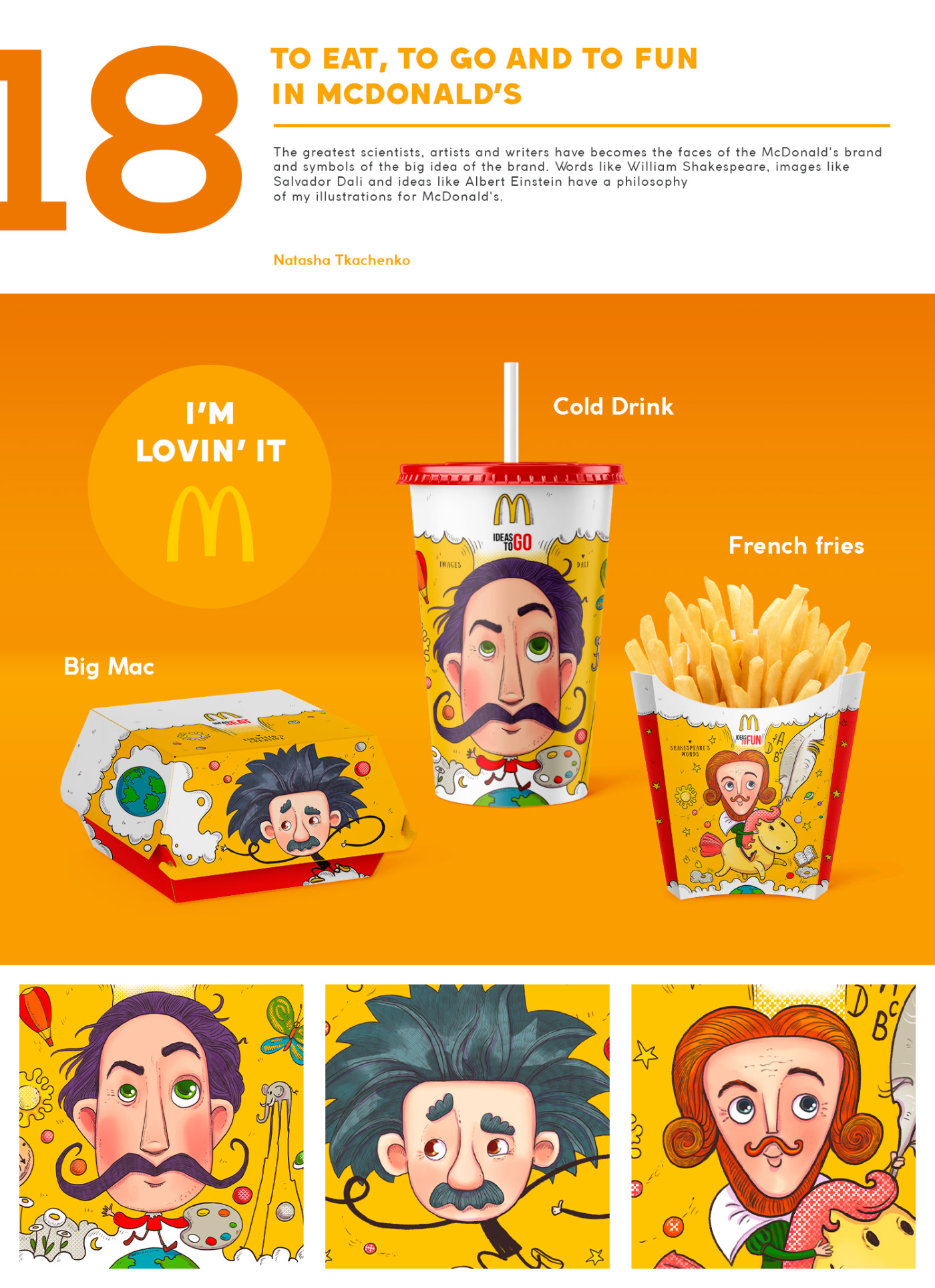 design drink Food  ILLUSTRATION  McDonalds package Packaging Character design  graphic Pack