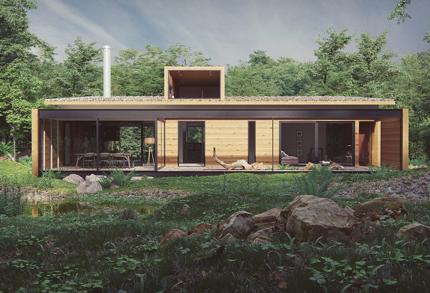 exterior house interior design  forest