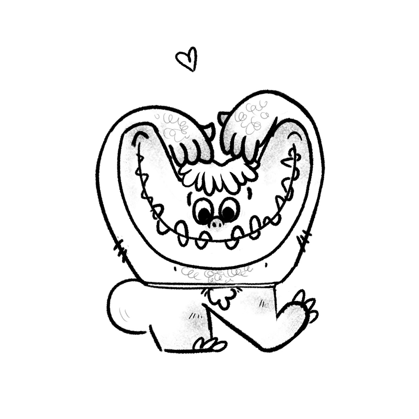 Love Character design  monster cupid stupid Icon badge