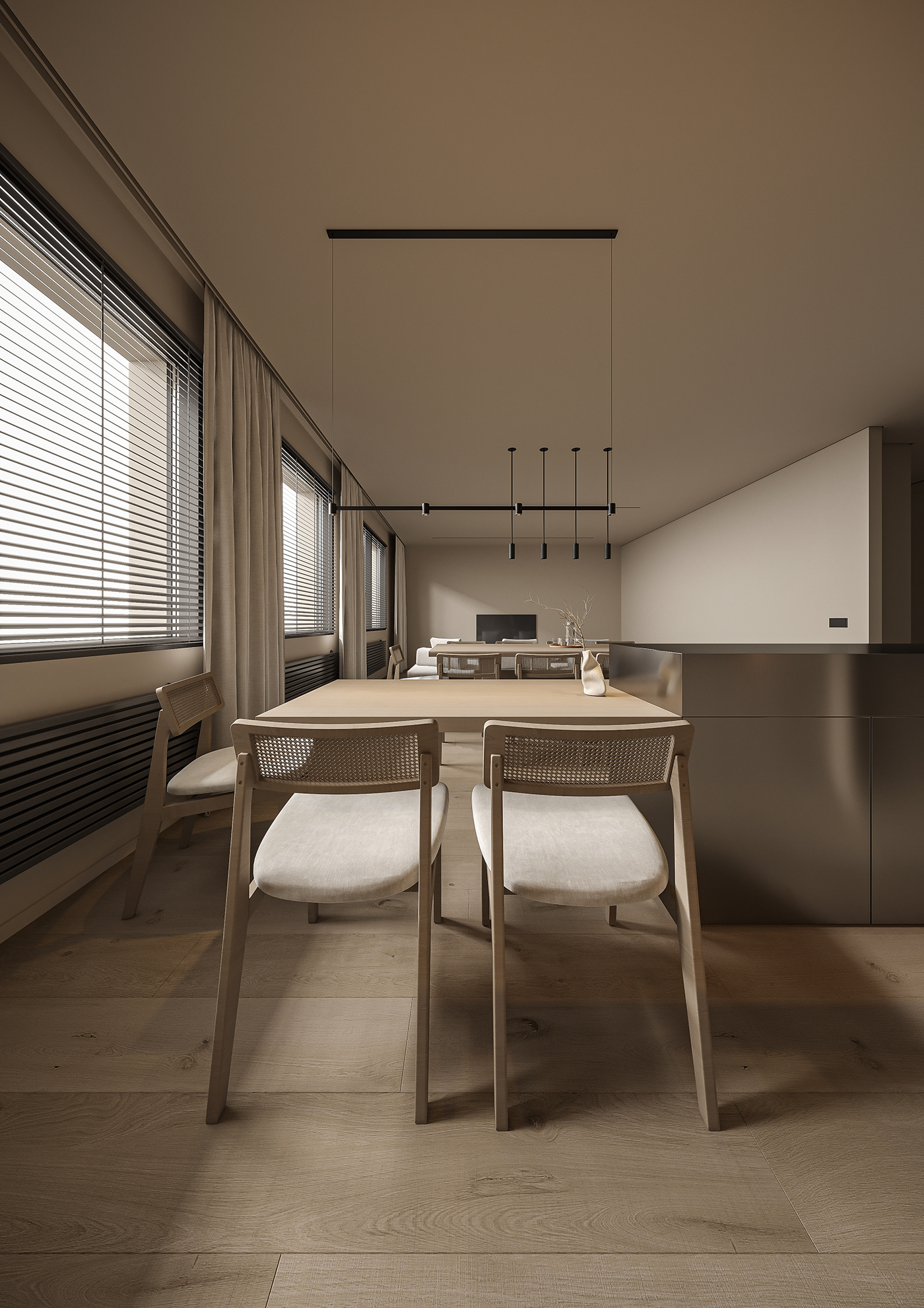 living room interior design  3ds max CGI kitchen Interior minimal modern Minimalism design