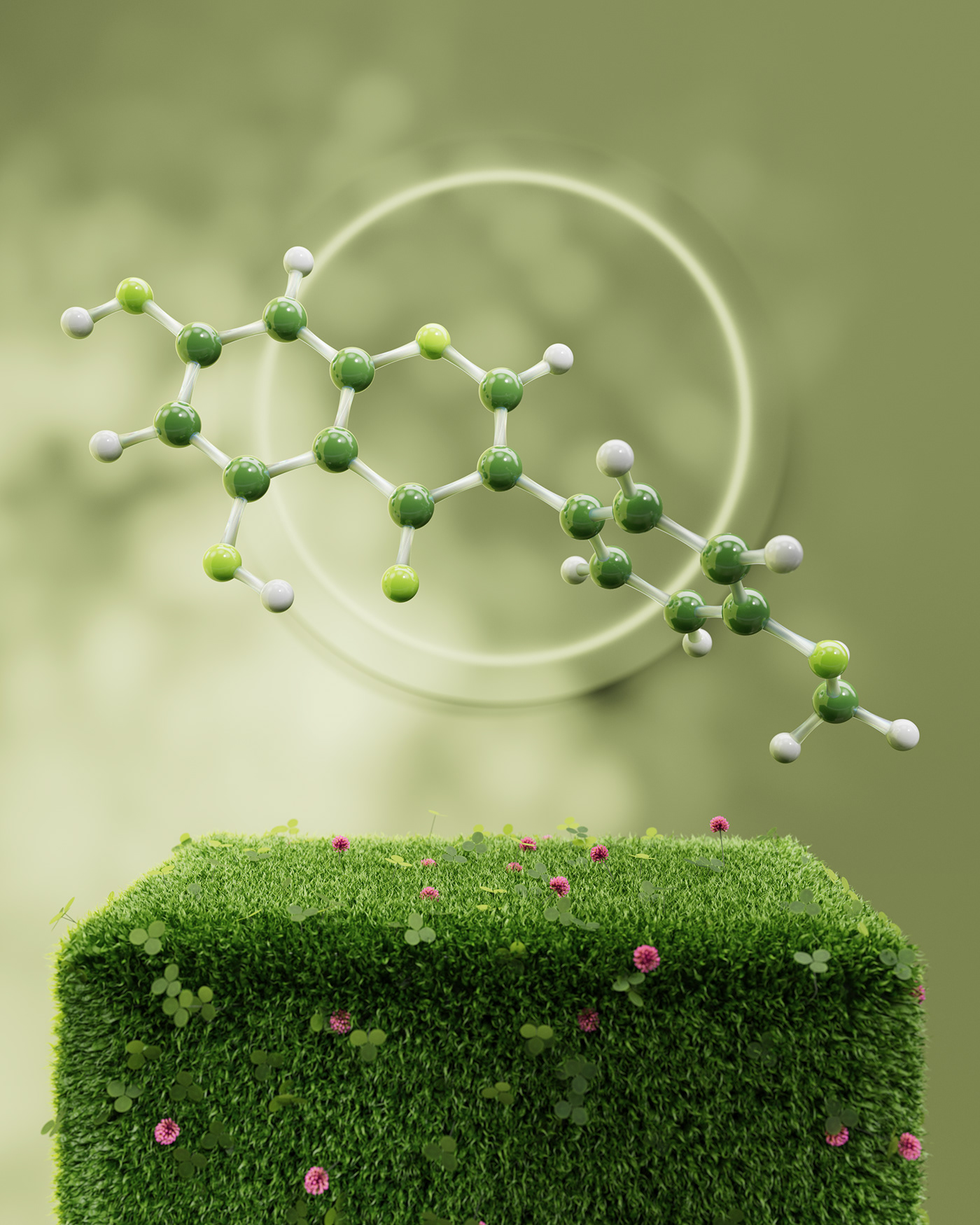 3D biology chemistry clover grass green Medical Animation molecule Pharmaceutical science