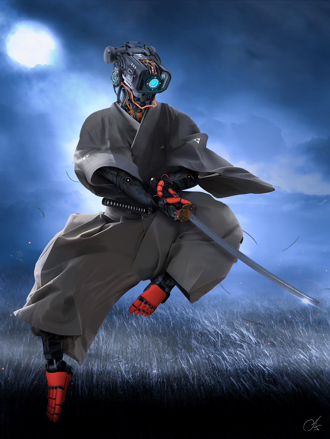 Character design  Digital Art  artwork concept art photoshop photomanipulation photoediting samurai FromSoftware Noai