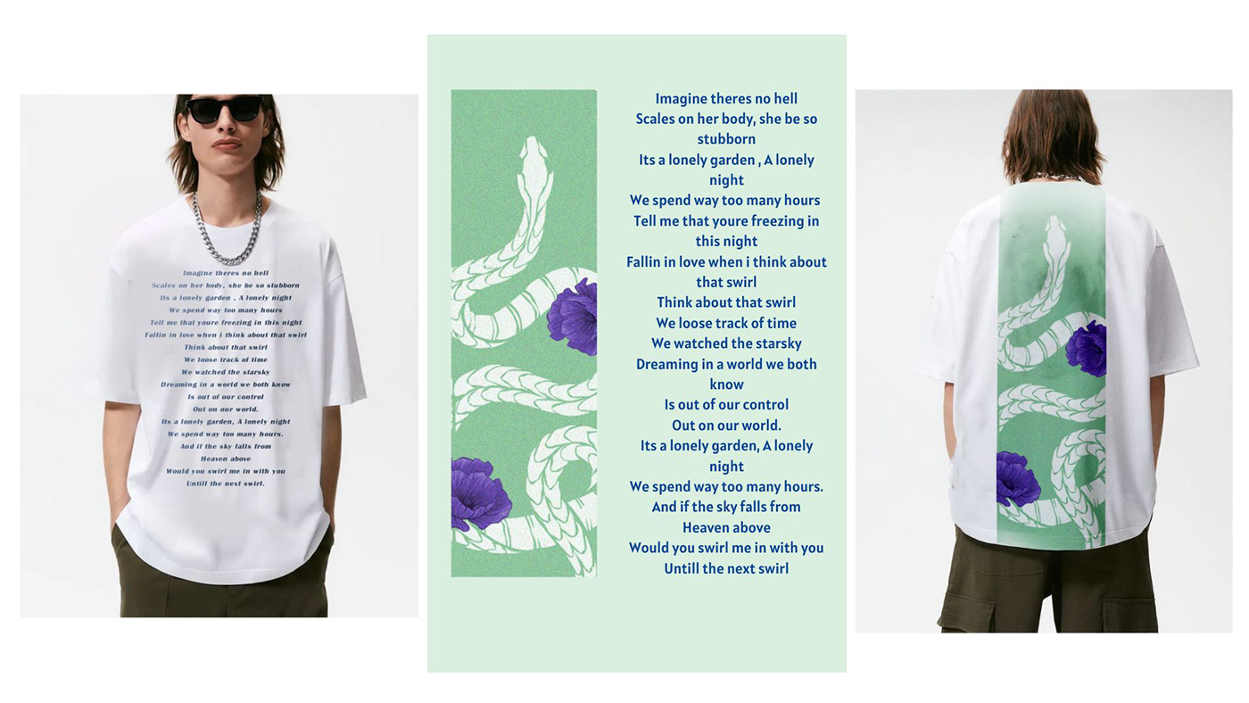 baggy tshirt Clothing design Fashion  Screenprinting serpentine snakes Style trend Tshirt Design