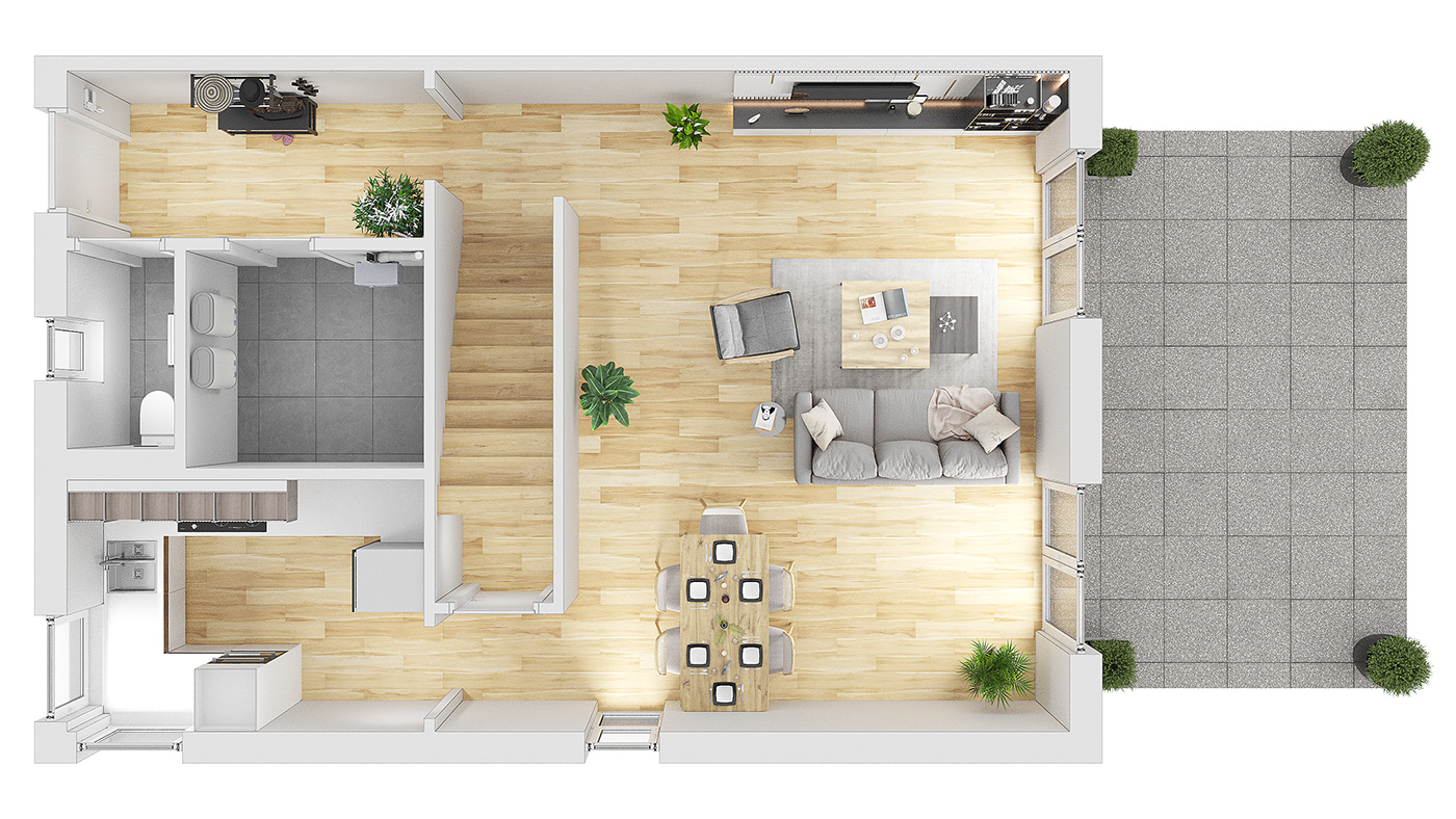 3D architecture exterior house interior design  modern Render visualization vray