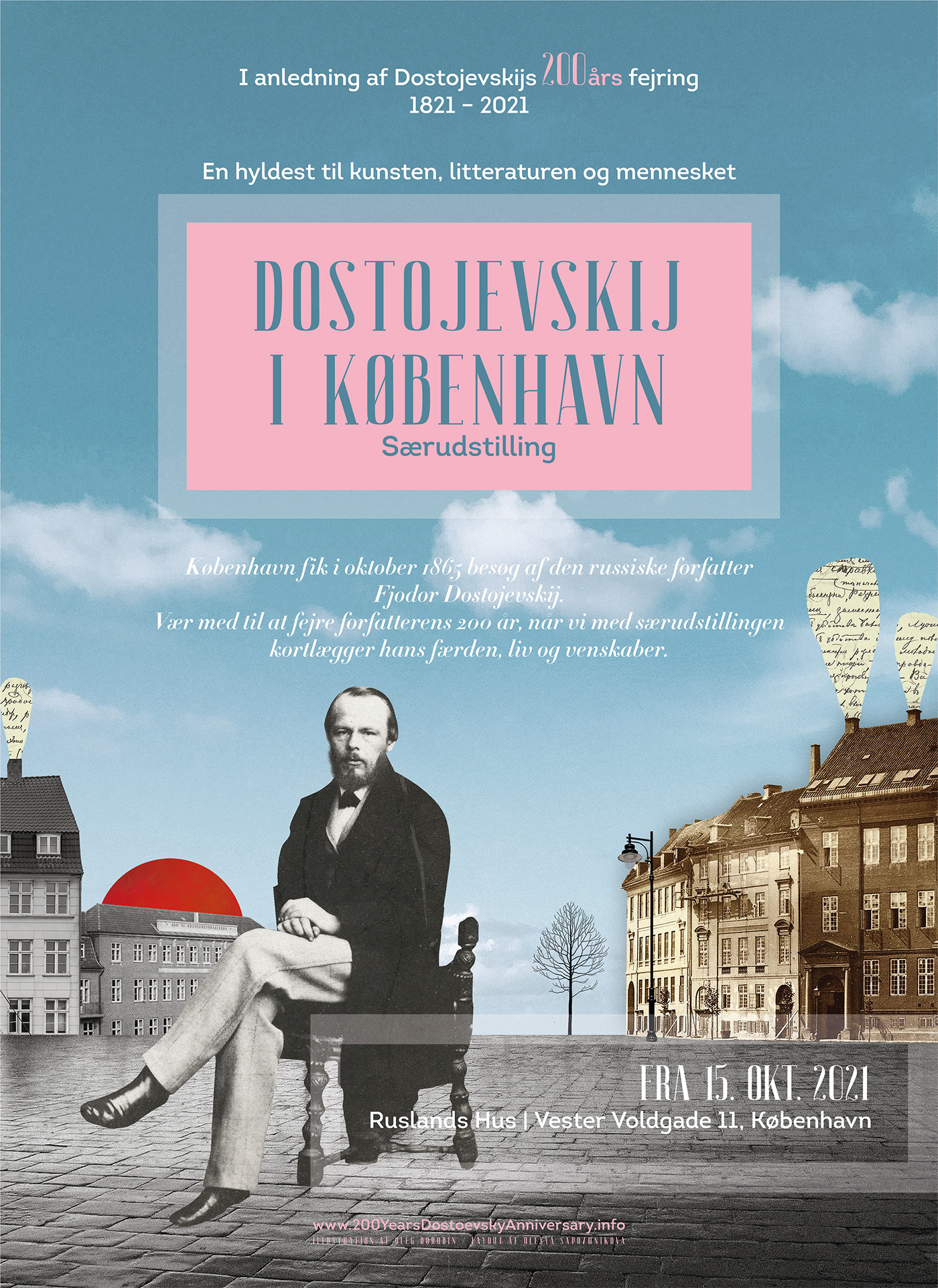 Dostoevsky history Layout literature newspaper playbill copenhagen denmark достоевский