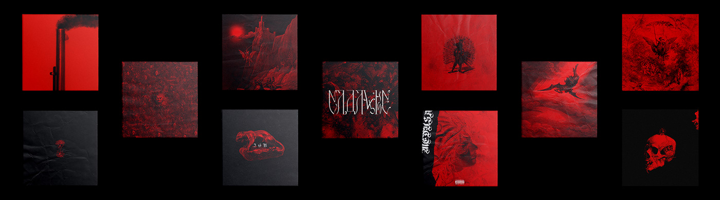 album cover black cover design dark Digital Art  metal music photoshop Poster Design red