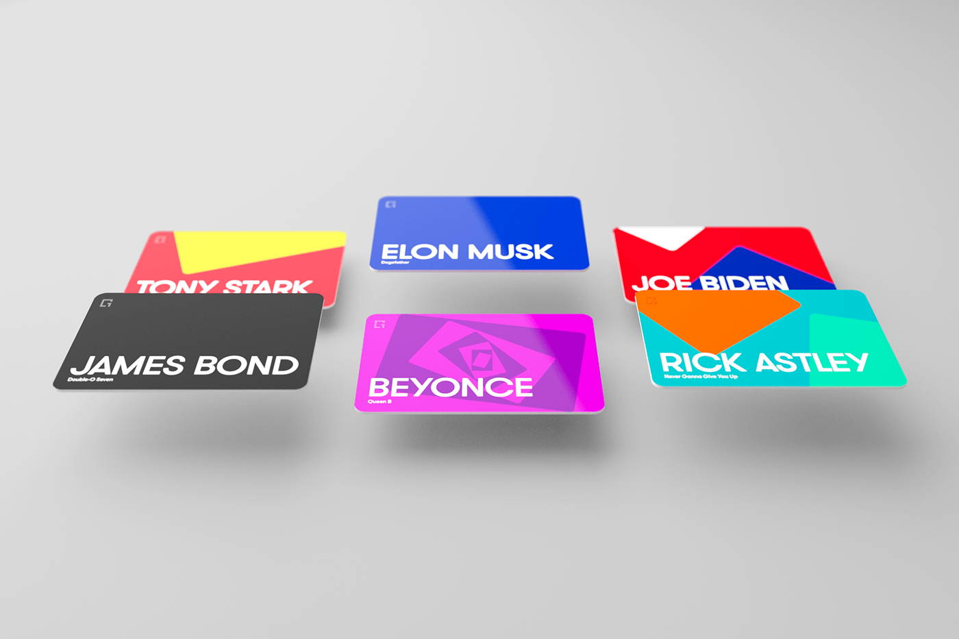 Animated Logo business card Colourful  disruptive namecard rfid Technology vibrant witty NFC