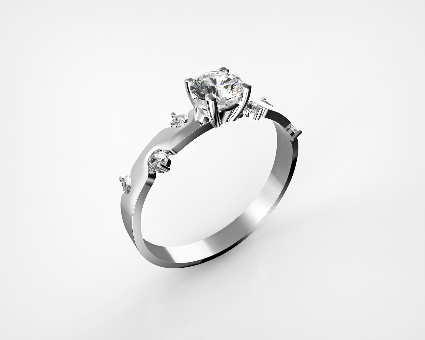 ring product Vizualization jewelry silver wedding