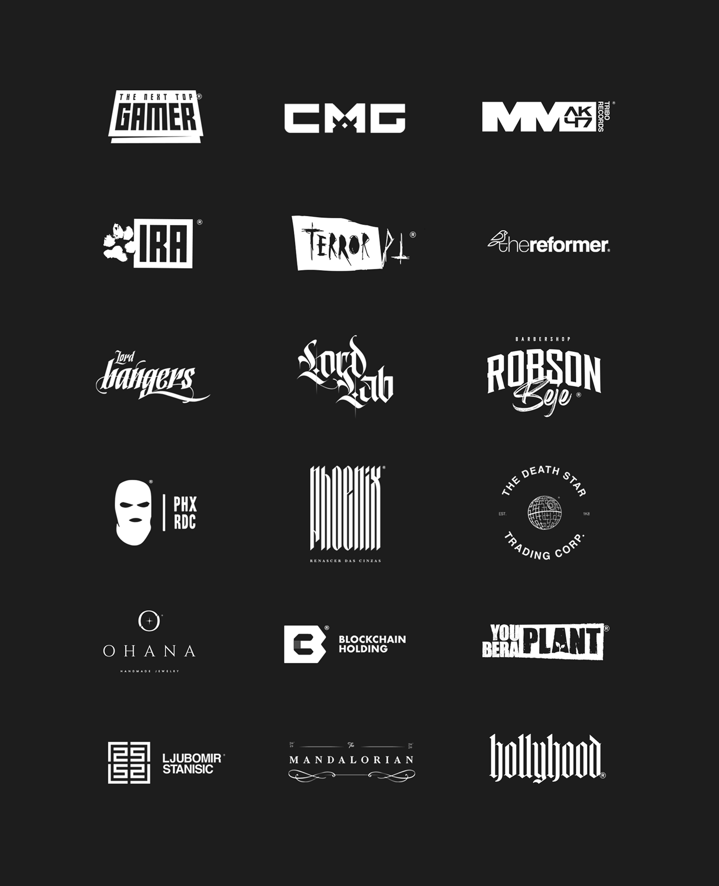 barbershop branding  Gaming Hardcore logo logofolio music rap tattoo visual identity