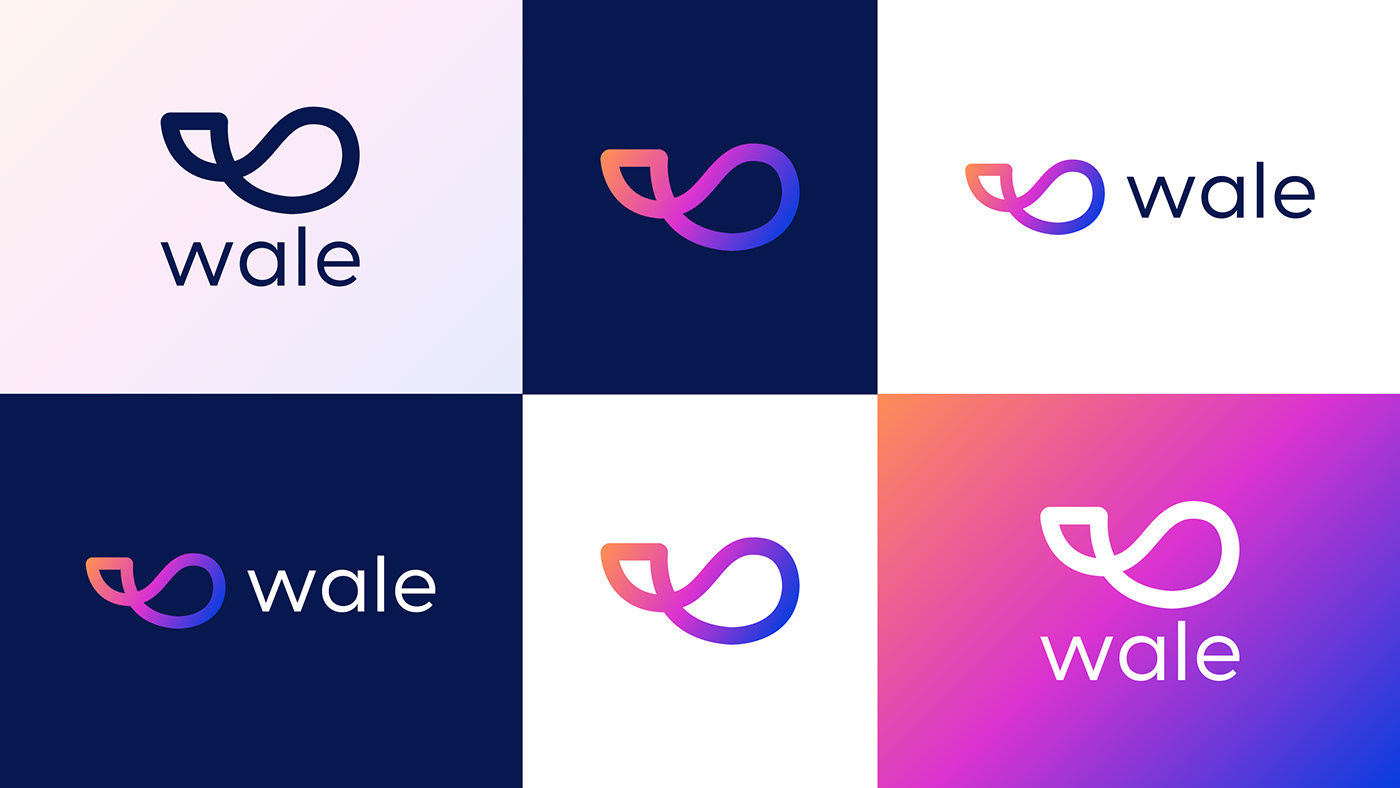 logo Logo Design coin blockchain crypto token Whale brand identity digital marketing agency Marketing Agency Logo