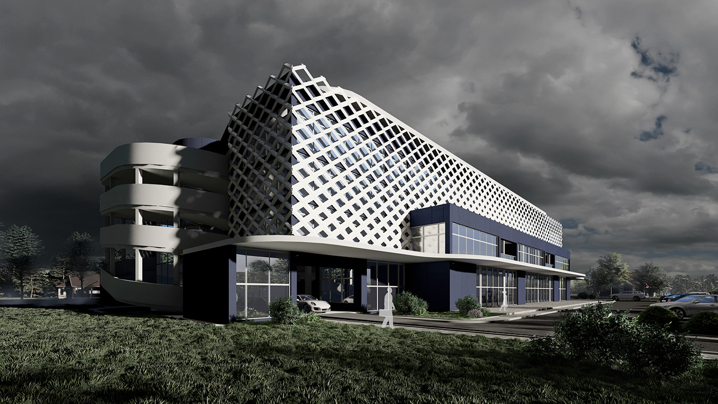 architecture concept exterior parametric parking Parking Lot visualization